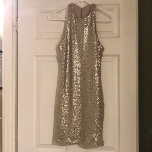 Great New Years Eve dress, Gold Sequin Cocktail